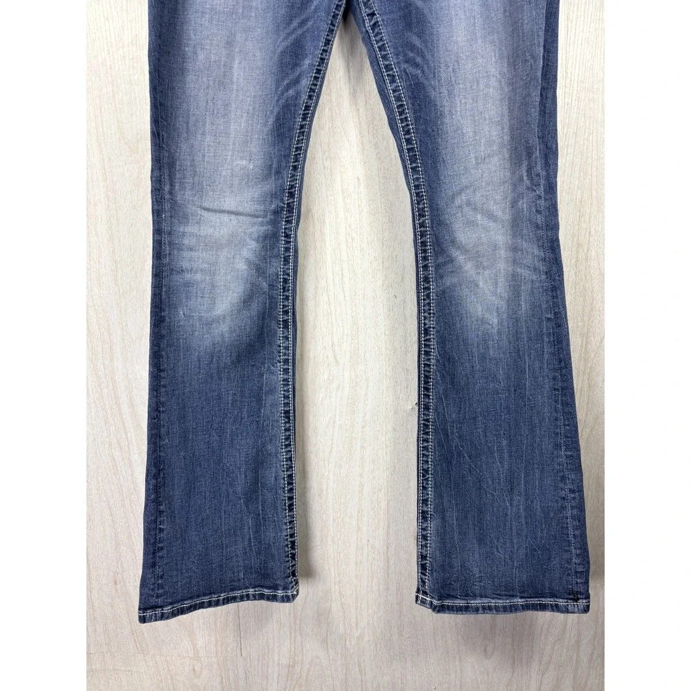 Miss Me Bootcut Jeans 33x33 Low Rise Embellished Pocket Y2K Womens Denim Chic